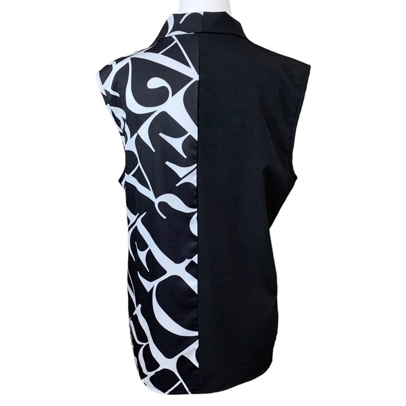 Shawl Collar Sleeveless Blouse - Picture 5 of 7